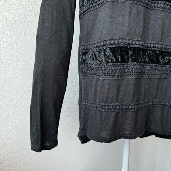 Chico’s Black Tunic Wearble Art Velour Embroidered Long Sleeve - Picture 9 of 13